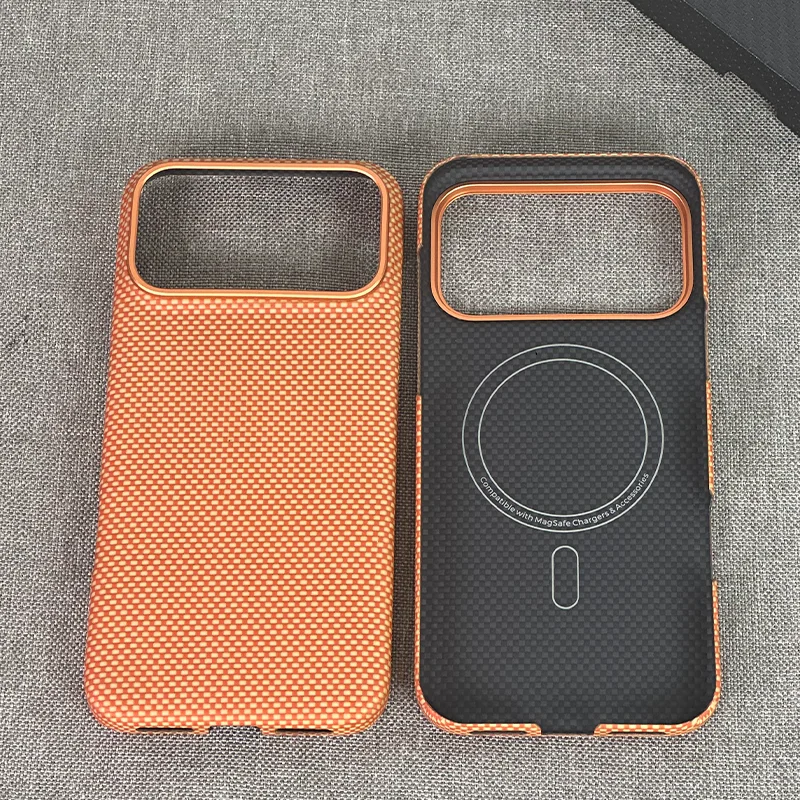 Coque de téléphone en fibre d'aramide Kevlar Dupont authentique pour iPhone 17 Pro Max 17 Pro – Housse arrière de luxe antichoc magnétique