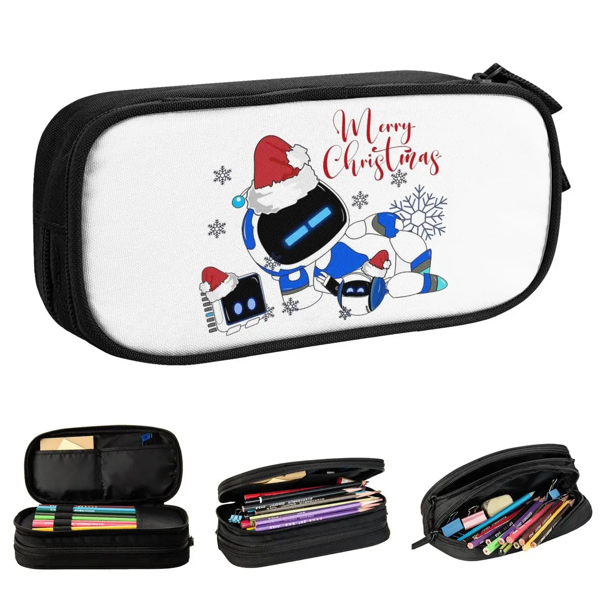 

Merry Christmas I Love It Pencil Case Astro Bot Pencil Box Pen for Student Big Capacity Bag School Supplies Zipper Stationery