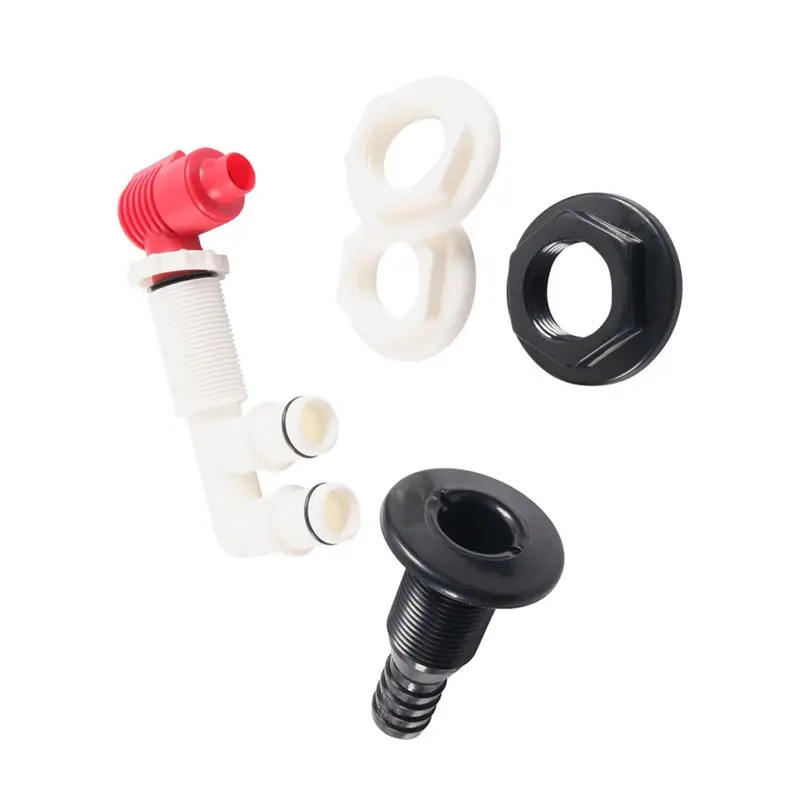 New Marine Drain& Aerator Valve+ 29Mm/2M Hose Fishing Boat Drain Port Valve Aerator Kit Livewell Valve Kit 3/4 Size
