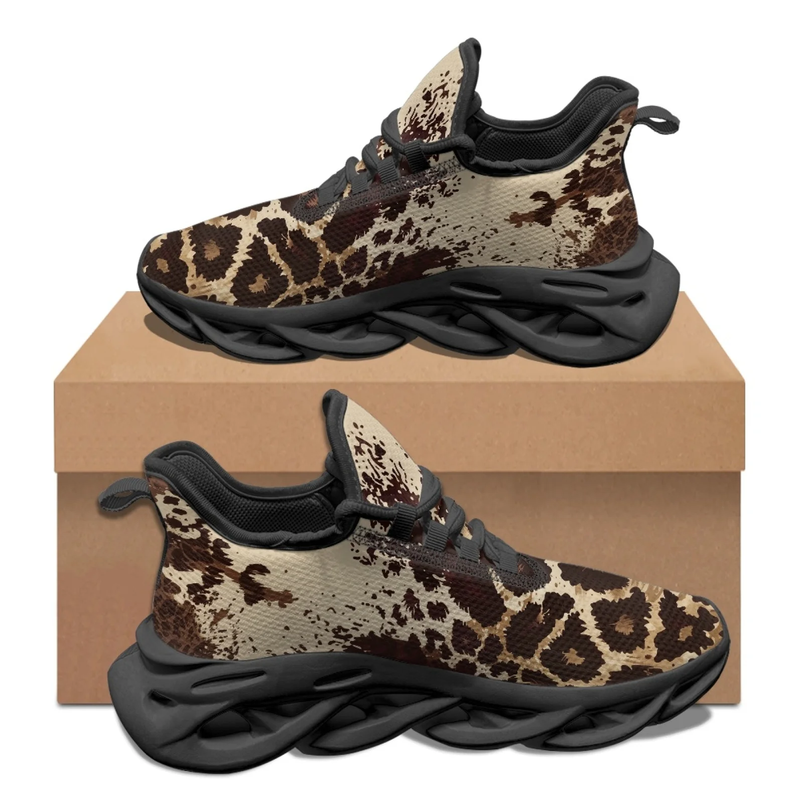 PENSTROLL Breathable Outdoor Sneakers Comfortable Fashion Sneakers for Hiking Men Leopard Spot Texture