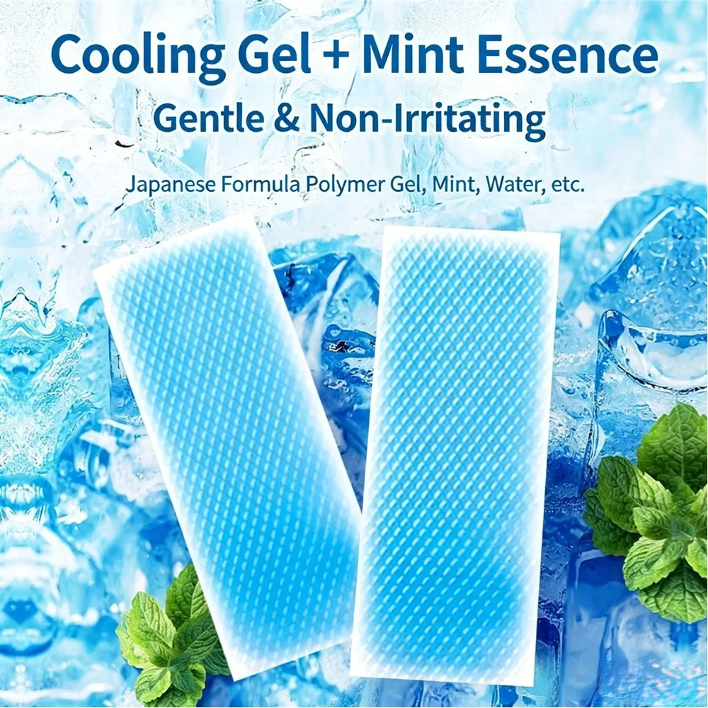Mint Hydrogel Cooling Patch Portable Summer Cool Ice Sticker for Kids Adults Heat Relief Student Outdoor Cold Compress Patches
