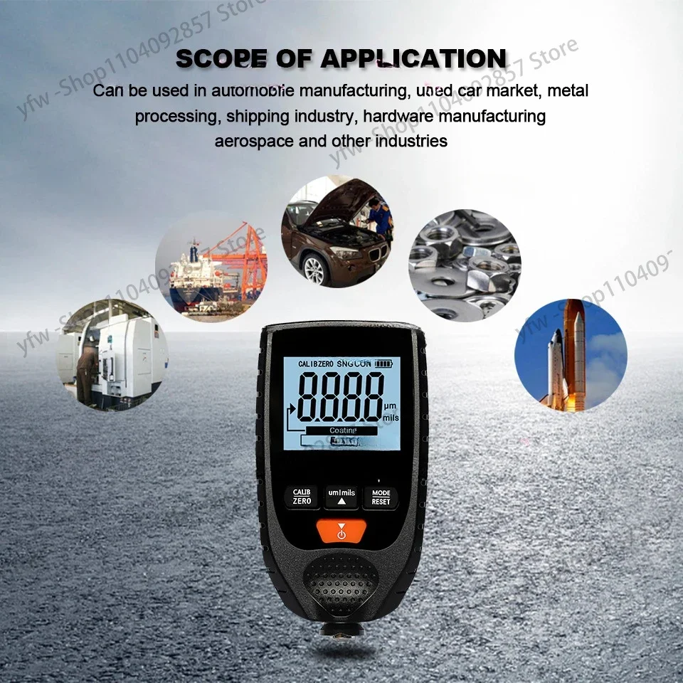 Coating thickness gauge Iron and aluminum dual-purpose high-precision automotive paint thickness gauge Electro-galvanized laye