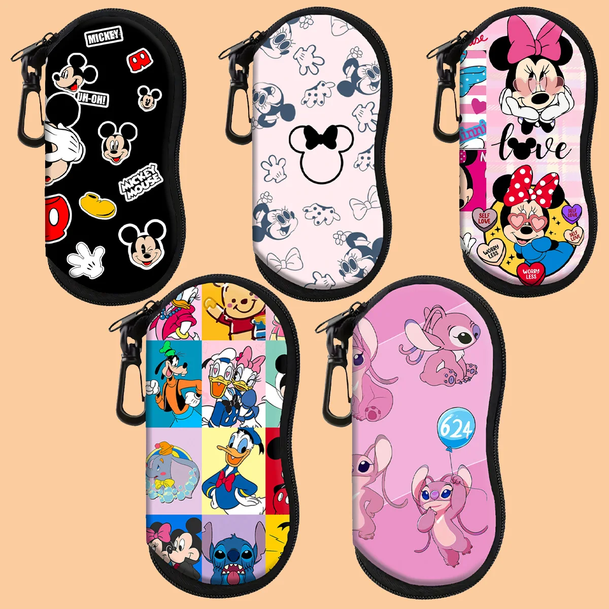 

Cute Cartoon Mouse Glasses Bag Portable Soft Case Reading Eyewear Case Fashion Storage Box Zipper Holder Sunglasses Box