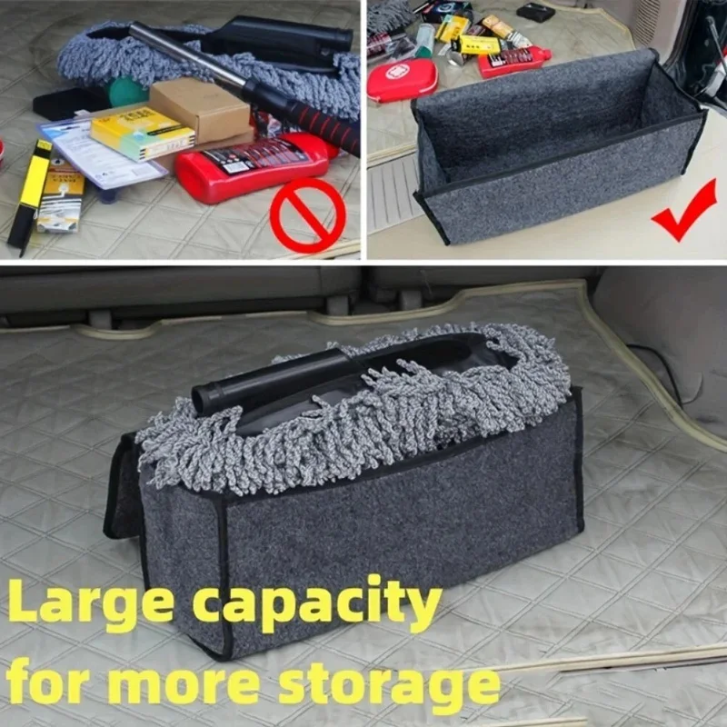 Car Trunk Organizer Stowing Tidying Container Bags Portable Foldable Vehicle Trunk Felt Storage Box Auto Interior Accessories