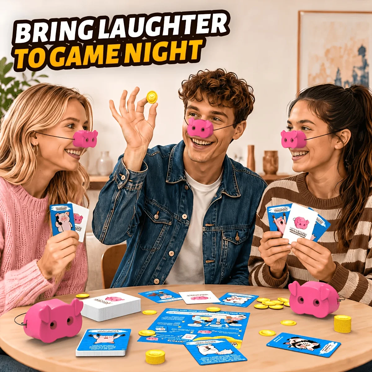 Gioco da Tavolo Pink Snout con 150 Carte Sfida, Divertente Gioco Interattivo per Bambini e Adulti, Regalo per Serate di Festa
