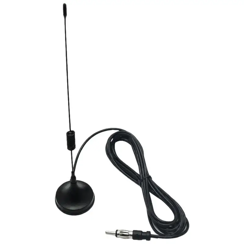 Car Antenna Black FM Radio Antenna With Magnet Base 3M Auto Antenna Replacement Improve Receiving Range Signal Enhancement