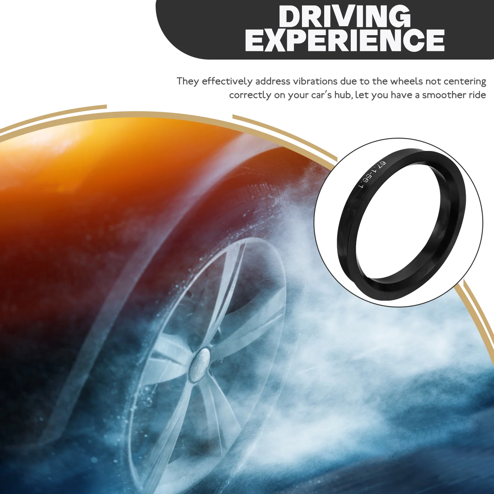 

4pcs Wheel Hub Rings 73.1-66.1Mm Hub Centric Plastic Adapter For Car Smooth Driving Lightweight Durable Bore Spacer Rim