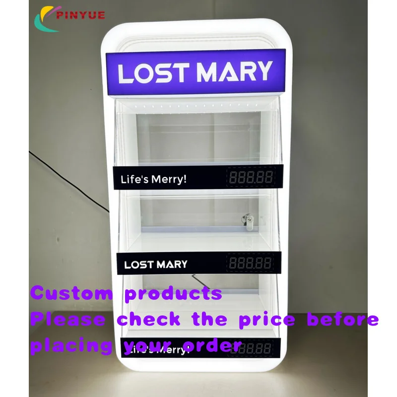 custom.Modern Lockable Display Cabinet with LED Lighting Resistant Acrylic Wall Mount Shop