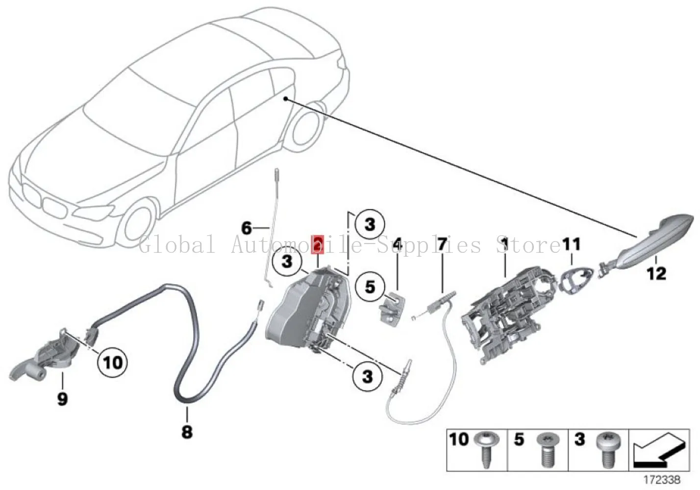 51227185687 Door Lock Actuator w/ Soft Close for BMW F10 528i 535i 550i F01 F02 F03 F04 740i 750i 750Li 760Li M5 Rear Left LH