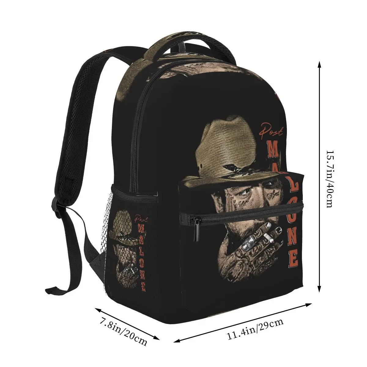 Post Malone European And American Street Rock Rapper Portrait Backpacks Boys Girls Bookbag School Bags Rucksack Shoulder Bag