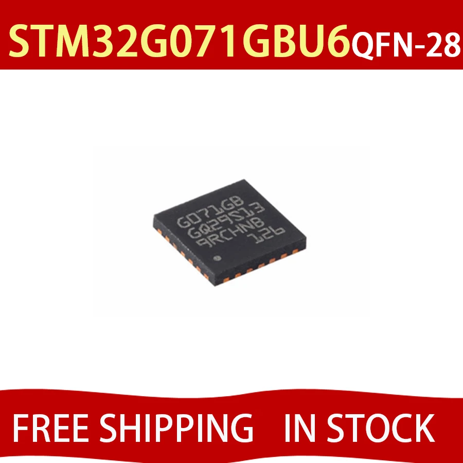 2pcs 100% New STM32G071GBU6 TM32G071GBU6 QFN-28 Chip FREE SHIPPING