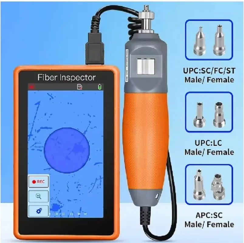 COMPTYCO AUA-600 Fiber Optic Cleaner 400X Fiber Optic Microscope 5-inch HD Touch Screen Inspection Probe Fiber End Face Detector