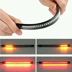 1pc Strip Light for Motorcycle Flexible 48 LED Tail Light Turn Signal Dual Color Rear Brake Stop Bulb Lamp