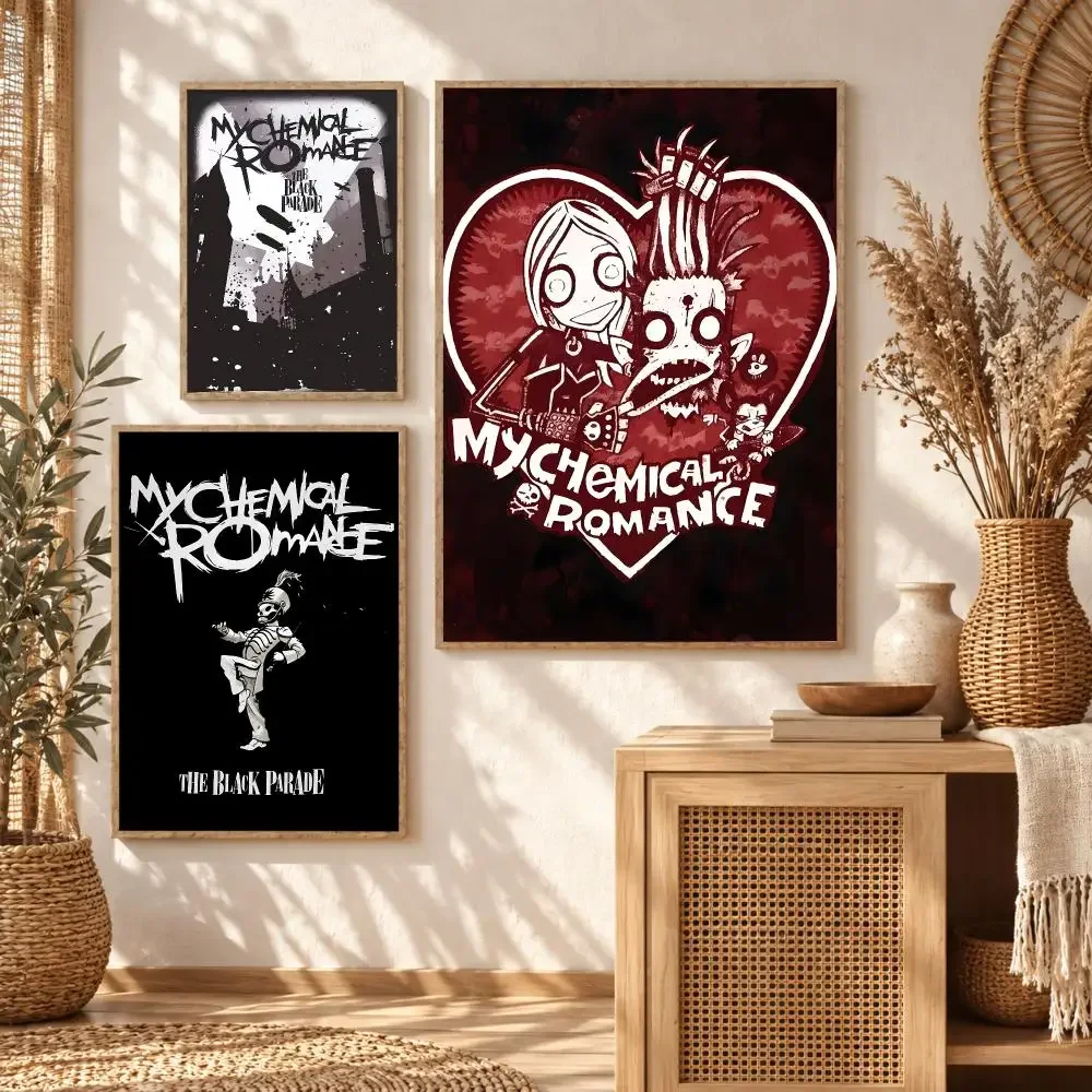 My C-Chemical Romance Rock Band Poster Stickers Self-Adhesive Wall Art Decals for Bedroom Living Room Home Painting Decor Gift