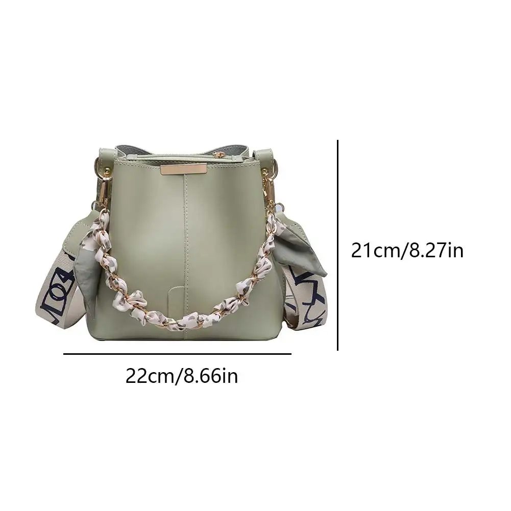 Luxury Chain Shoulder Bag PU Leather Trendy Crossbody Bag Large Capacity Fashion Handbag with Wide Strap for Women