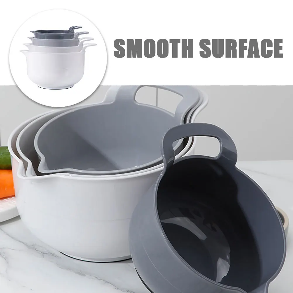 

4Pcs Kitchen Mixing Bowls Set Wear Resistant Stackable Food Bowls for Salad Soup Snacks Large Mixing Bowl for Baking