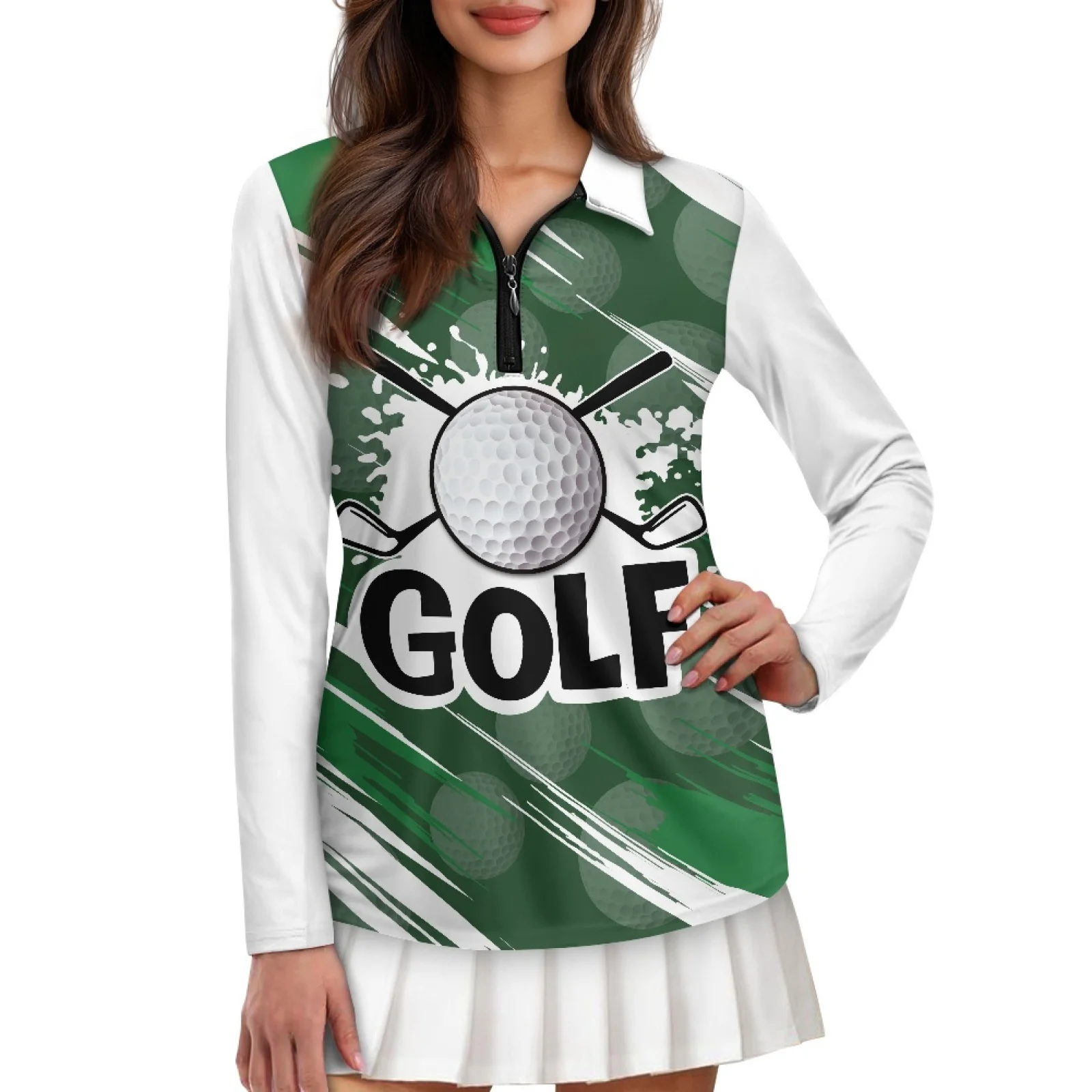 PENSTROLL Golf Ball Womens Machine Washable Pullover Shirt Breathable Running Polo Shirts for Exercise