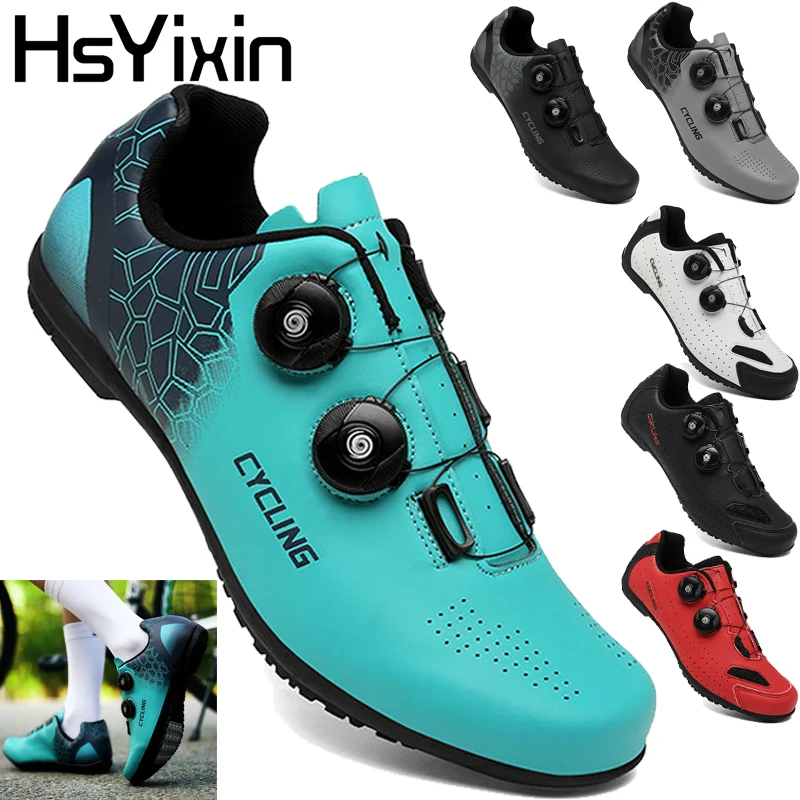 

MTB Lock-Free Cycling Shoes Flat Pedal Unisex Indoor Bicycle Training Boots Rubber Soled for SPD Highway Cycling ShoesBreathable