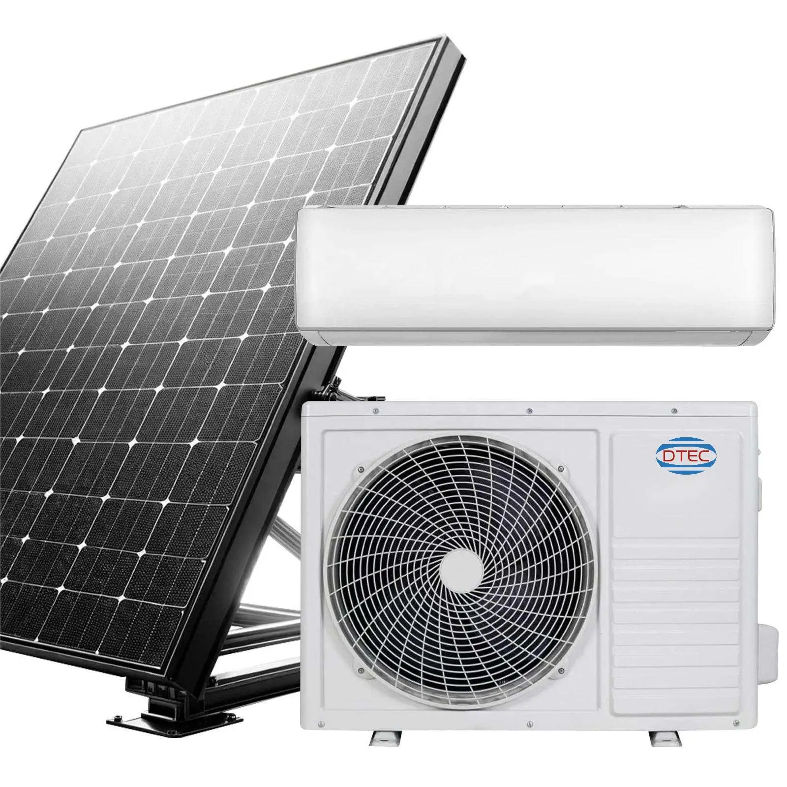 1.5ton 18000btu 2hp 100% Solar Dc48v Battery Powered Hybrid Split Solar Air Conditioner for Household Use