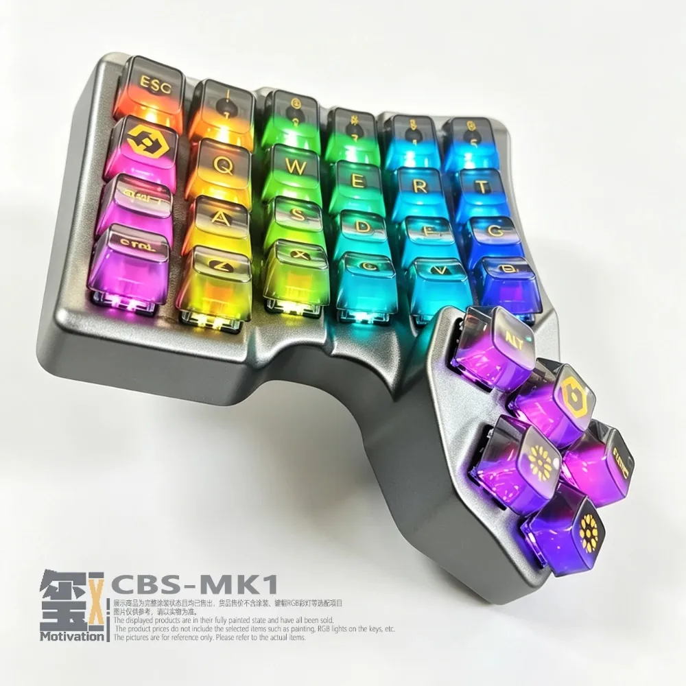 Charybdis MK2 4x6 Split Keyboard Russia/Spain/Japanese/Thailand Keycap Wired Wireless Bluetooth Grey Hotswap Gaming Keyboard Kit