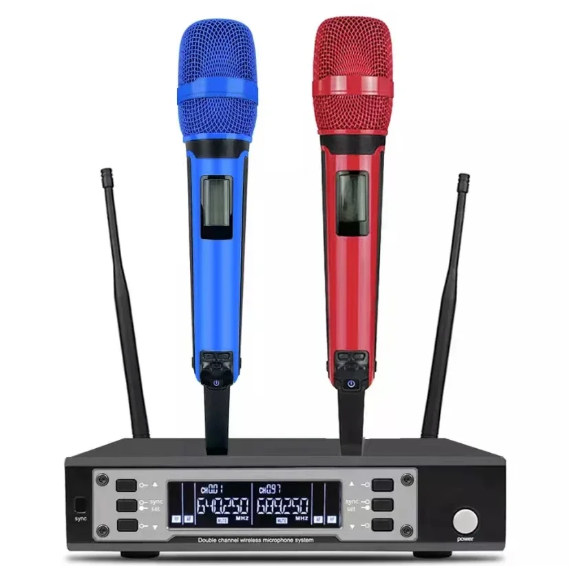 EW135G4 UHF نظام لاسلكي ثنائي القناة لمسافات طويلة كاريوكي ميكروفون Sem Fio احترافي