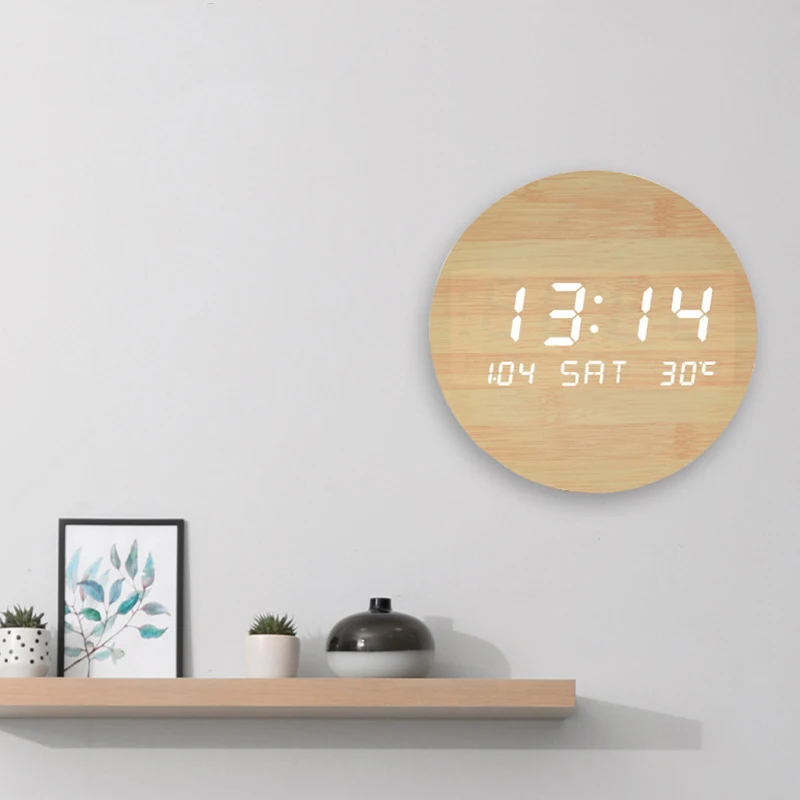 Luminous Digital Wall Clock Home Decor Living Room Bedroom Office Silent Quartz Needle Modern 3D Wall Clock