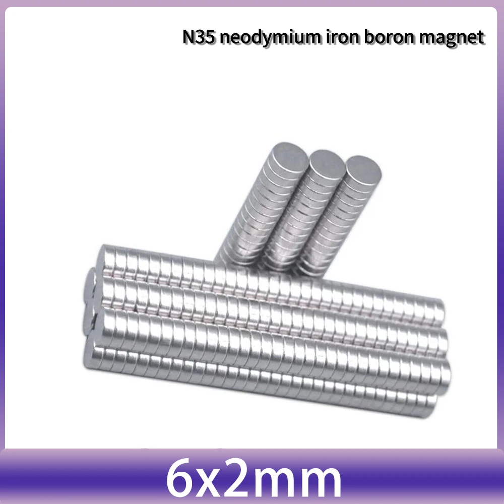 

6x2 mm Mini Small circular Magnets 6mmx2mm Fridge N35 Neodymium Magnet Dia 6x2mm Permanent NdFeB Magnets 6*2