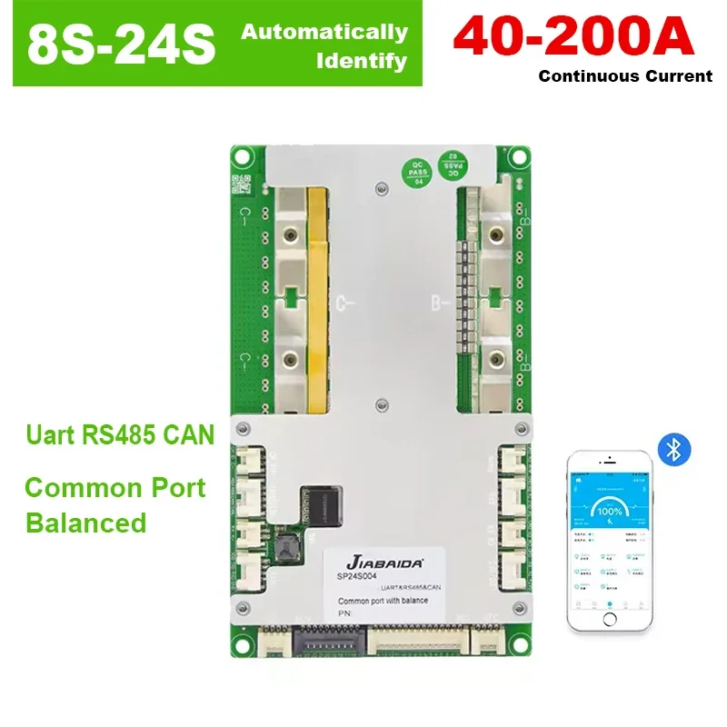 

Автоматическое определение JBD 8s-24s, умная фотовспышка NMC 40A 60A 100A 150A 200A 36V 48V 60V 72V UART 485 Can APP NTC