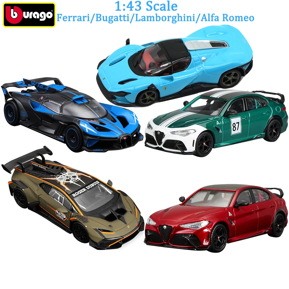 Bburago 1:43 Ferrari SP3 Bugatt Bolide Lamborghini Alfa Romeo Supercars Model Alloy Diecast Car Model Collection Cars For Adults