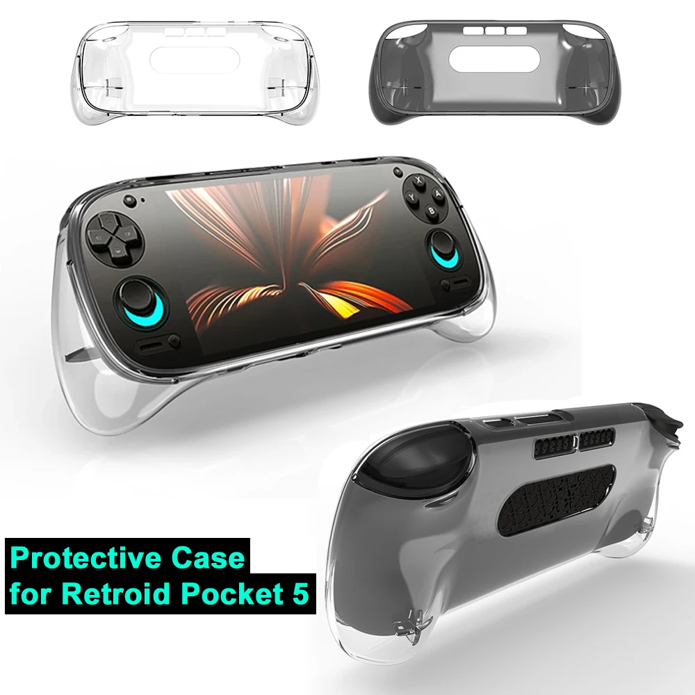 TPU Protective Case for Retroid Pocket 5 Game Consoles Clear Soft Ergonomic Design Cover Skin for Retroid Pocket 5 Accessories