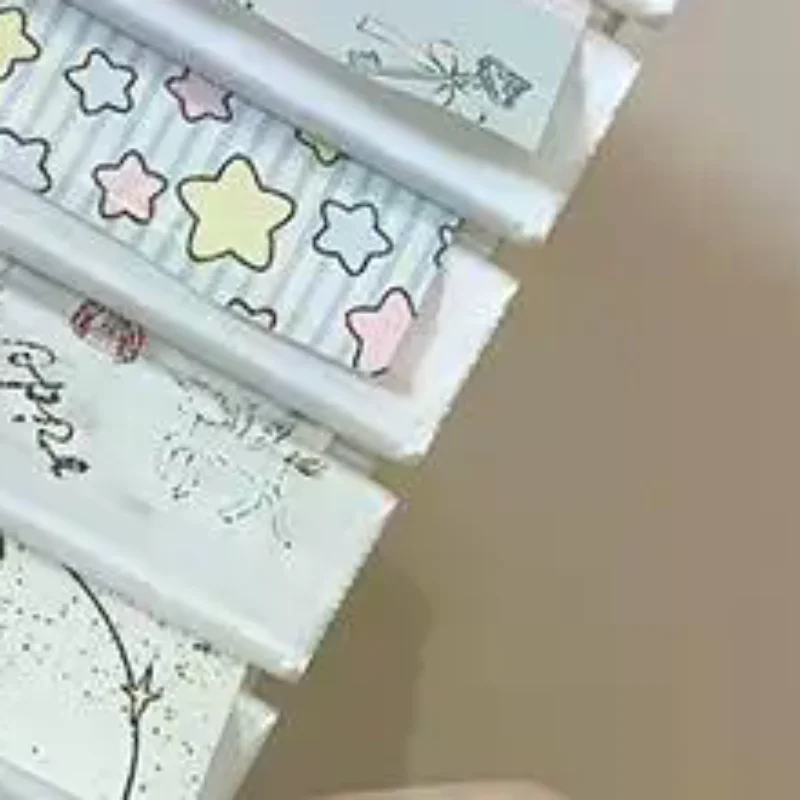 Portable Cartoon Nail Transfer Paper Storage Box Display Stand Organizer Container Nail Salon Manicure Tool
