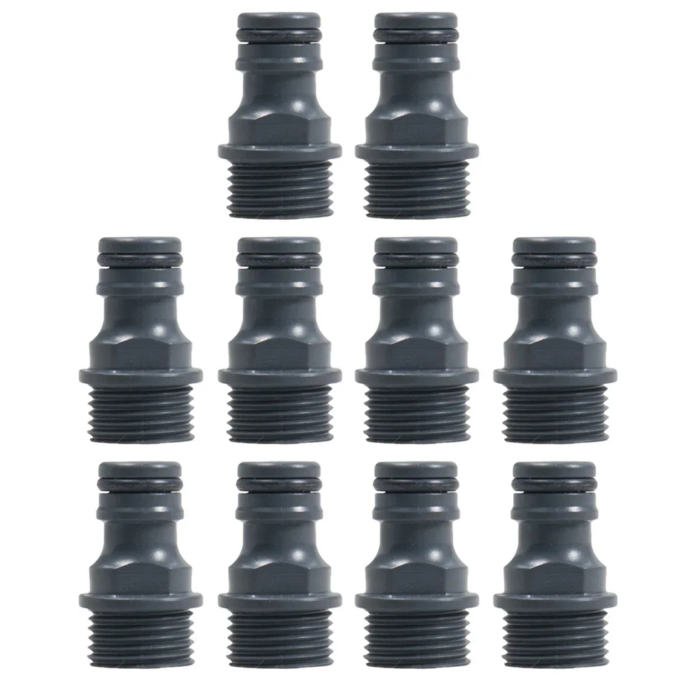 

Practical Garden Hose Pipe Garden Irrigation Water Adapter Quick Connector 1/2 Inch Male Threa ABS Black Wide Usage