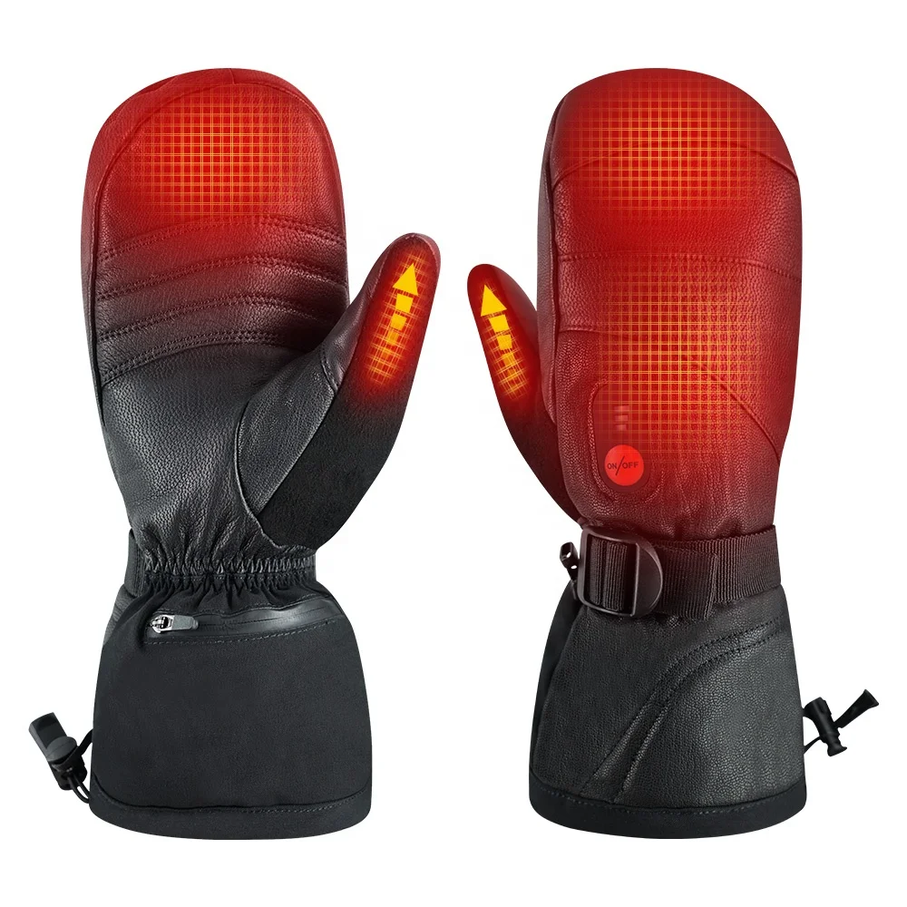 SAVIOR Touch Screen Waterproof Snowboard Mitten Safety Battery Electric Rechargeable Heated Ski Gloves Outdoor Sports