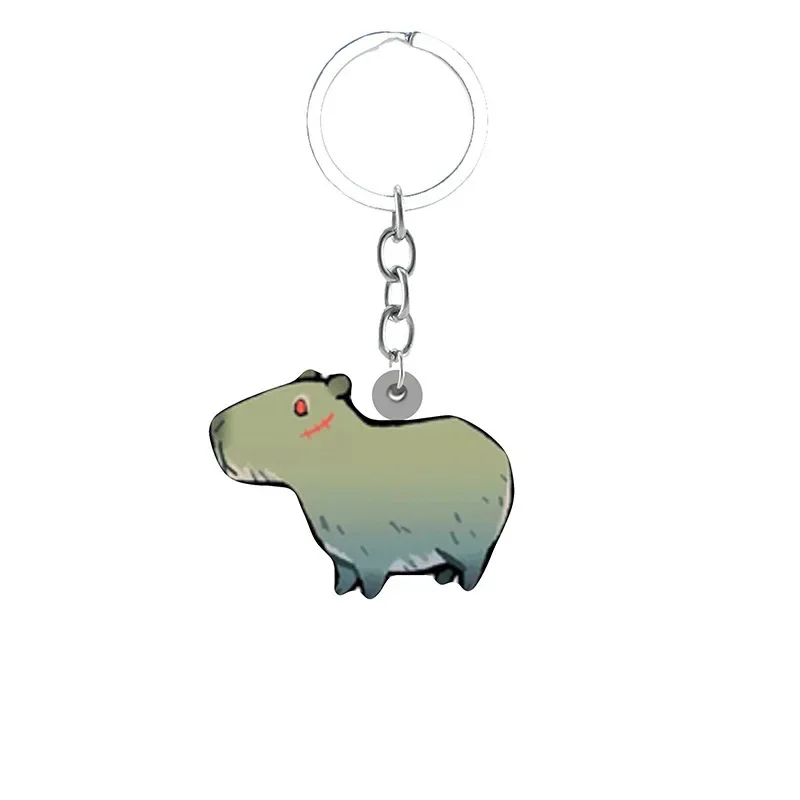 Europe and America Personality Chubby Cute Capybara Keychain with Heat Shrink Acrylic Keychain Pendant Figurine Collectible