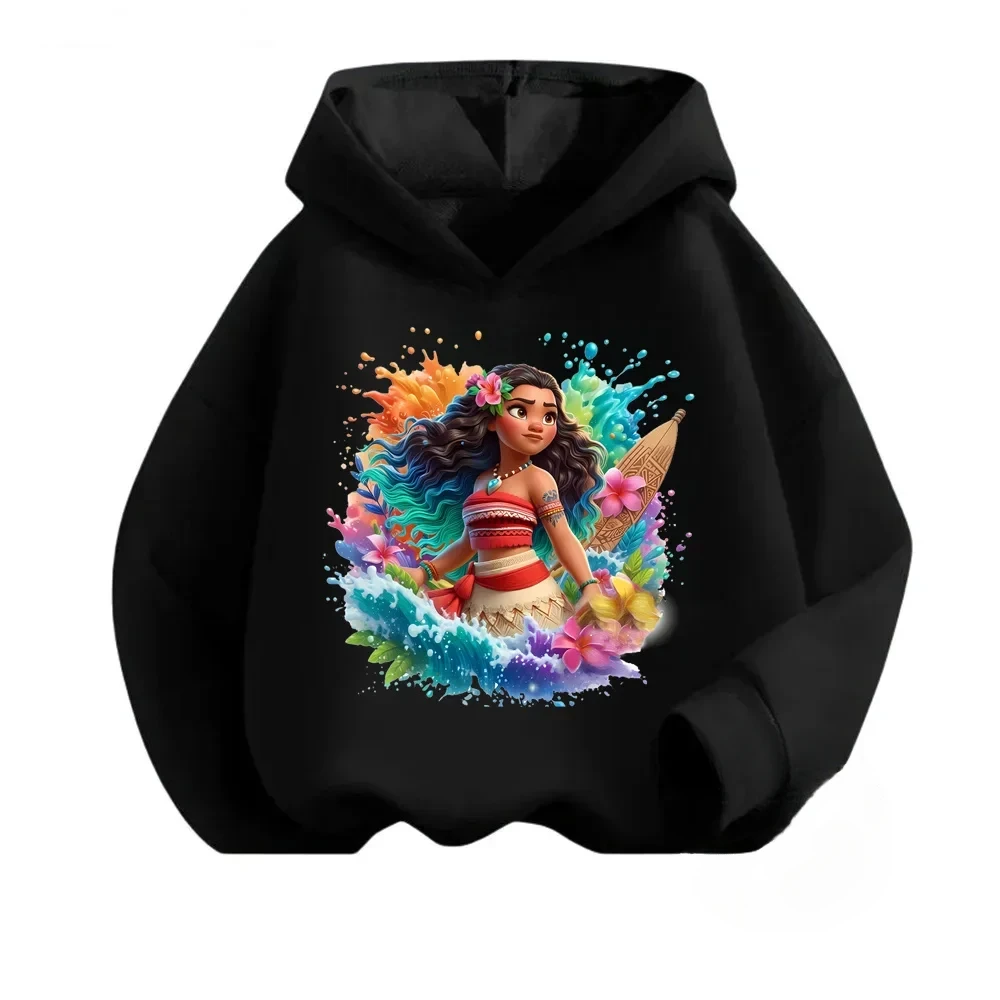 Fashionable and charming Disney Moana Cartoon Anime Printing Men's and women's hoodies Autumn and Winter Couple Clothes Hoodies