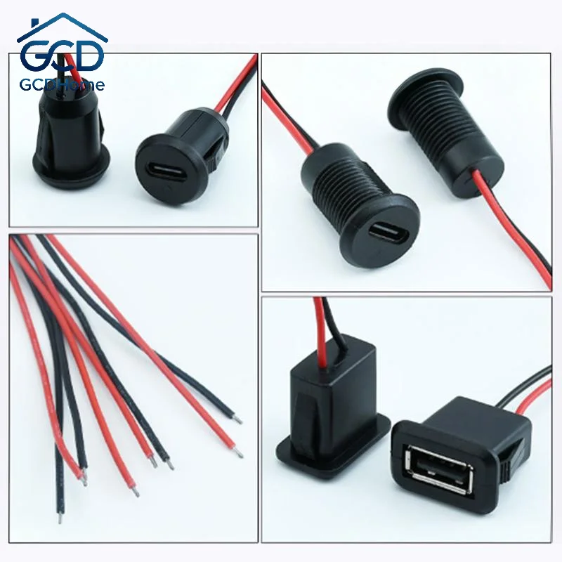 Waterproof USB Type-C Female Chassis Connector 1Pcs Charging Port Jack for Power Bank Interface Replacement