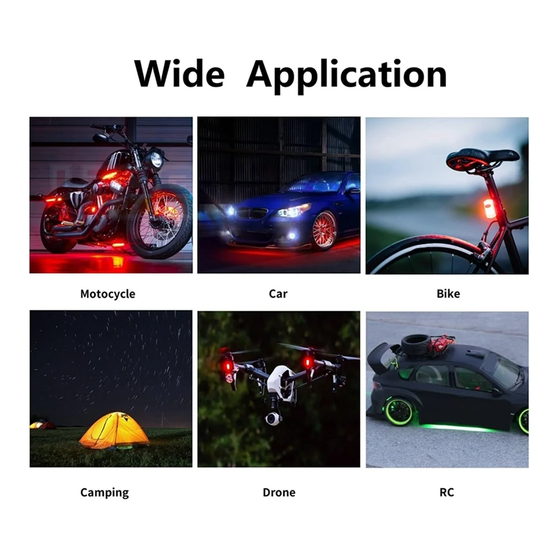 4 Pcs Wireless Strobe Lights With Remote Control, 7 Colors USB Rechargeable High Brightness Flashing Lights For Car