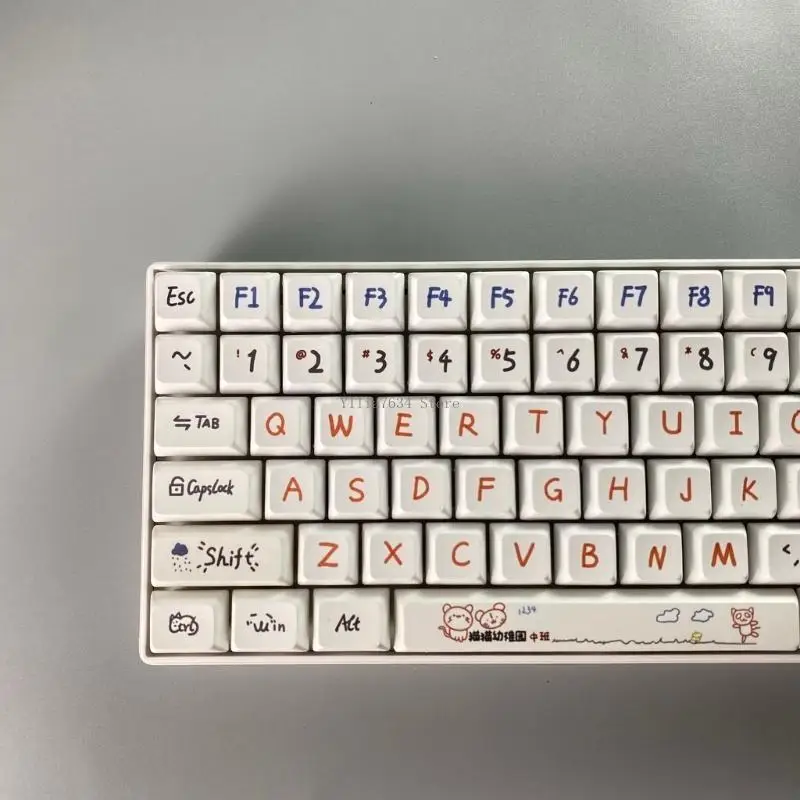 122 Keys PBT Keycaps XDA Profile DYE-SUB Keycap For Cherry MX Switch Mechanical Kindergarten Keycap