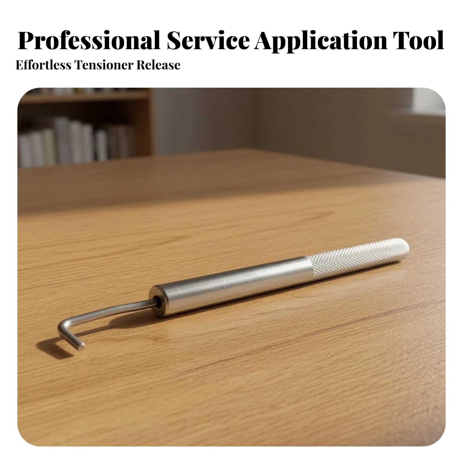 Metal Chain Tensioner Tool with Knurled Grip for Oil Pump Timing Service in Tight Engine Bay