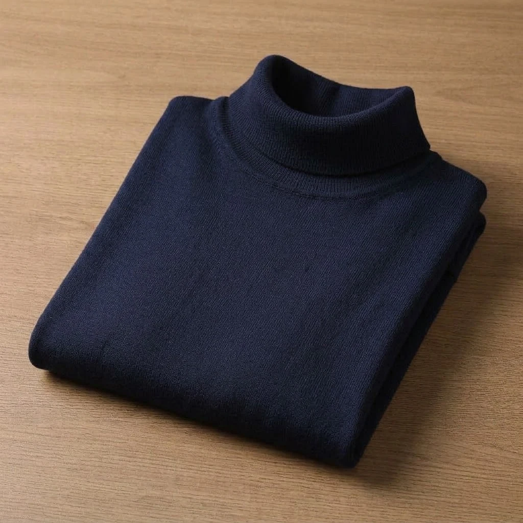 Herren Rollkragenpullover aus Strick, Herbst, lässig, schmal geschnitten, warm, langärmelig, klassische Thermo-Winterkleidung für Herren, Mäntel – Detail 10