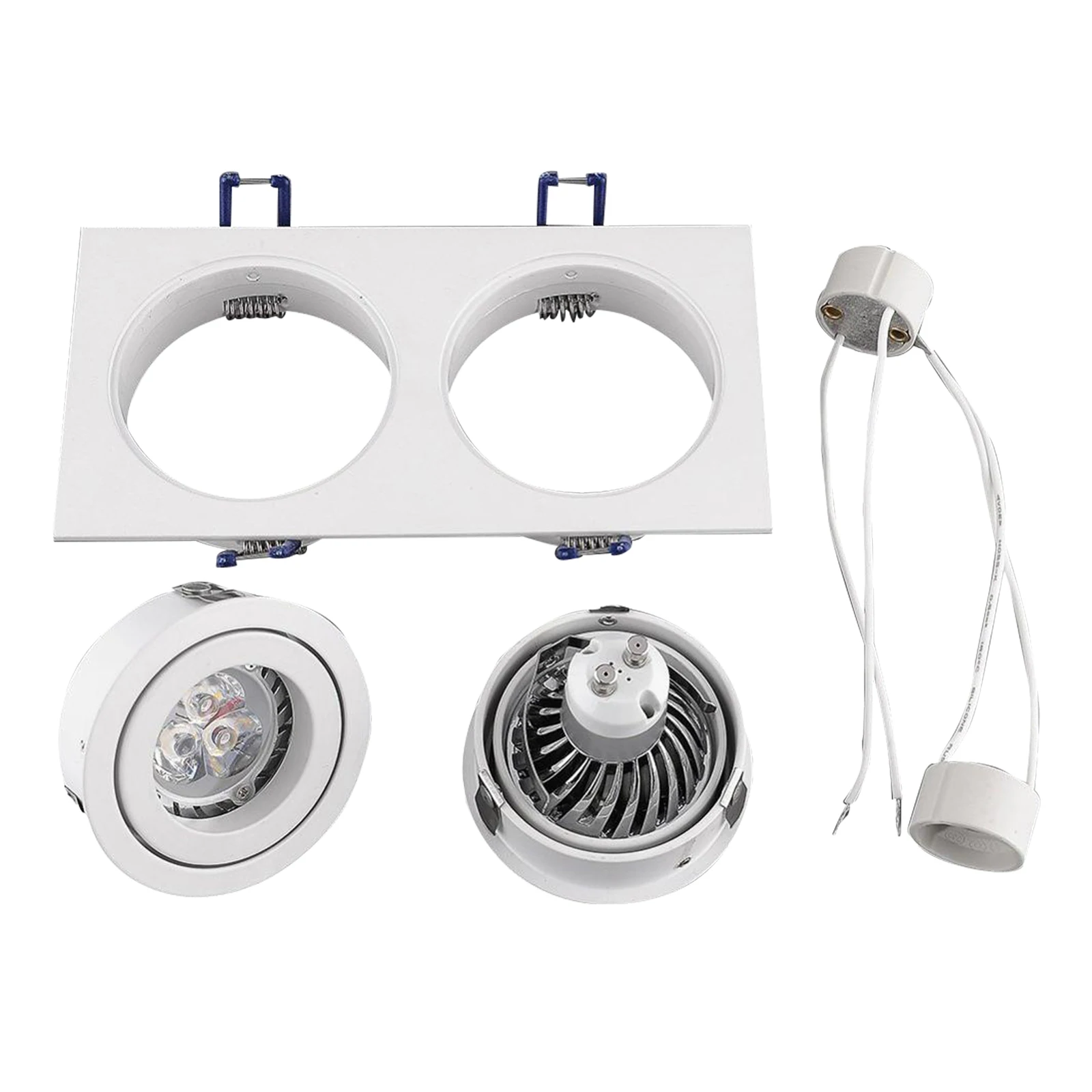 Recessed Square LED Bulb Socket Base GU10 MR16 Fitting Fixture Frame Spot Light Bracket for Home Illumination