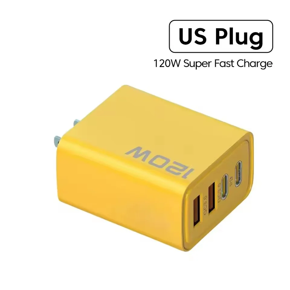 120W schnelles Ladegerät mit USB-Typ-C-Kabel, schnelles Ladeadapter für iPhone, Xiaomi, Samsung, Quick Charge Wandladegerät