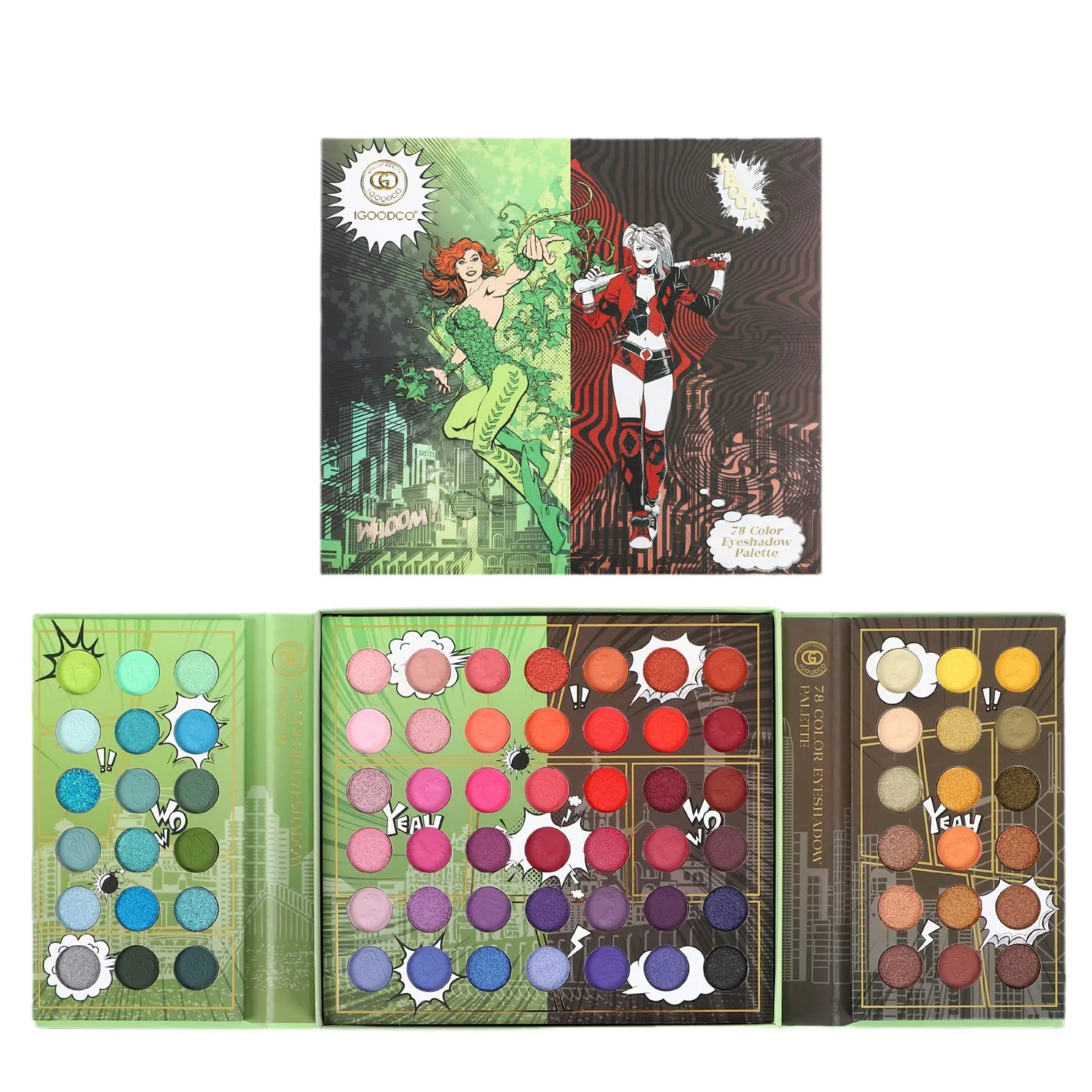 Palette de fards à paupières professionnels, 78 couleurs, vert, mat, nacré, longue durée, sans taches, imperméable, brillant, grandes ombres de maquillage