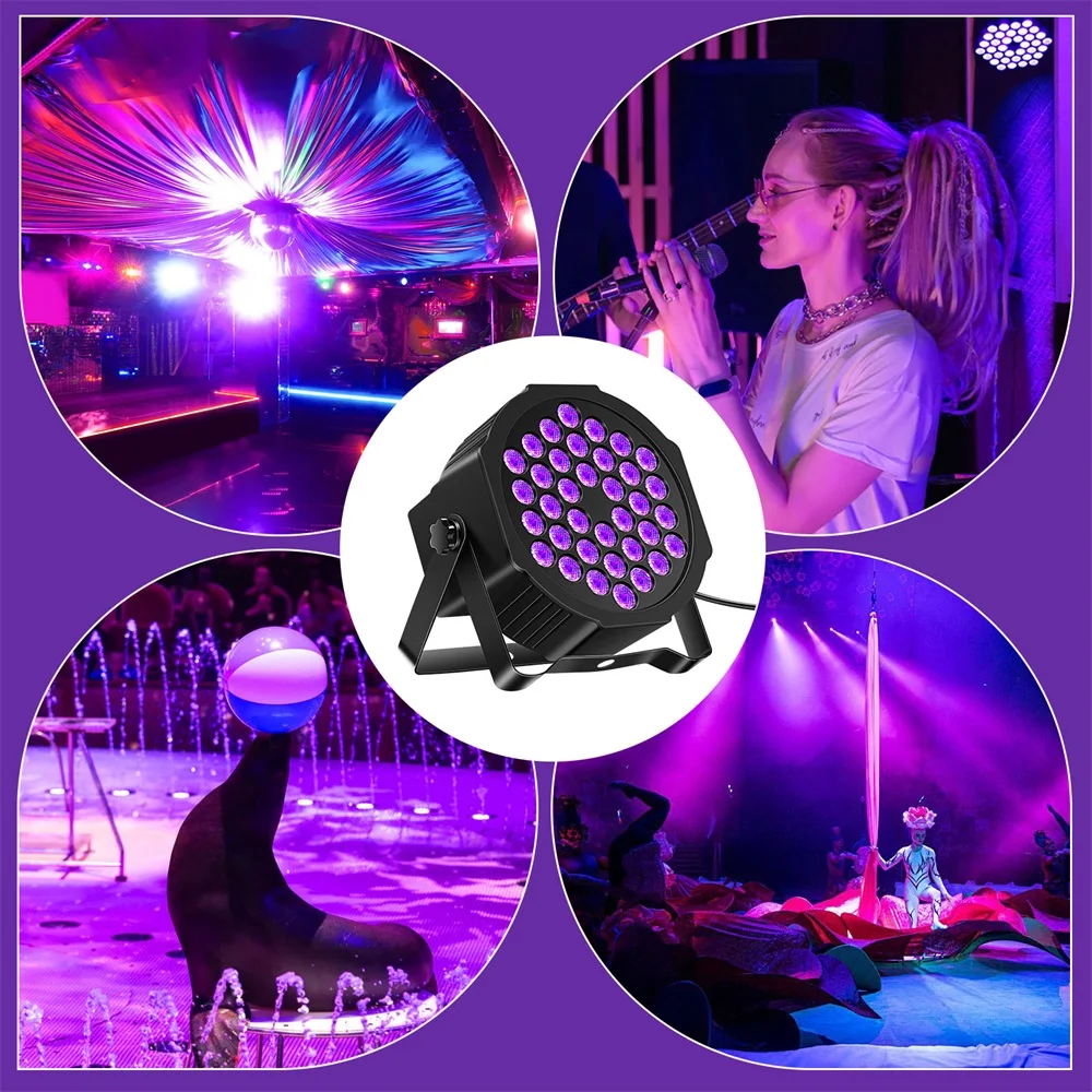 Yiflamefly LED Par Spotlight 36 LED Light RGB DMX512 With Remote Control For Disco Stage DJ Party Show Bar Halloween Christma