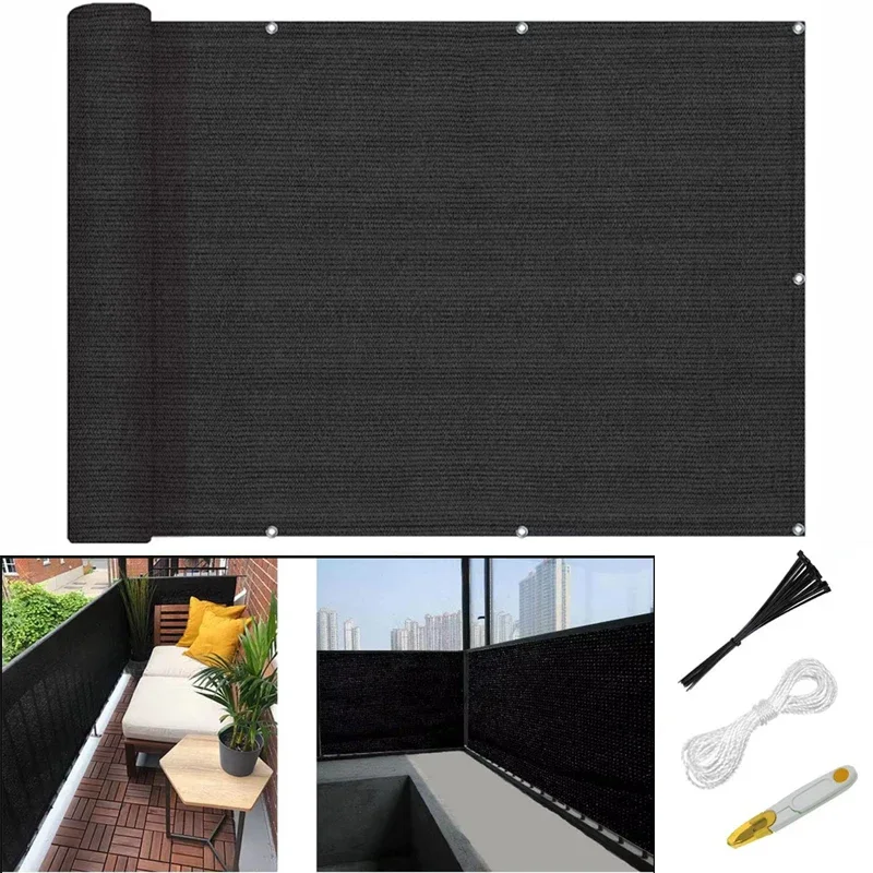 200-600CM Privacy Fence Screen Polyester Patio Privacy Screen Shade Cloth Fence Covering for Outdoor Balcony Yard Panel Garden