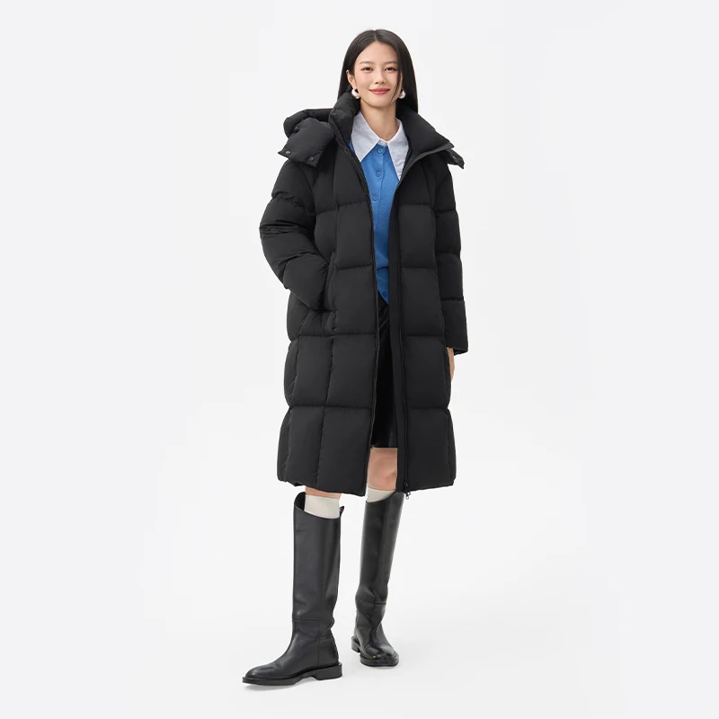 Chericom سترة منتفخة جديدة أوزة أسفل ملء الوقوف طوق يندبروف الأصفاد جيوب معطف سميكة طويلة ملابس خارجية Y318119Y