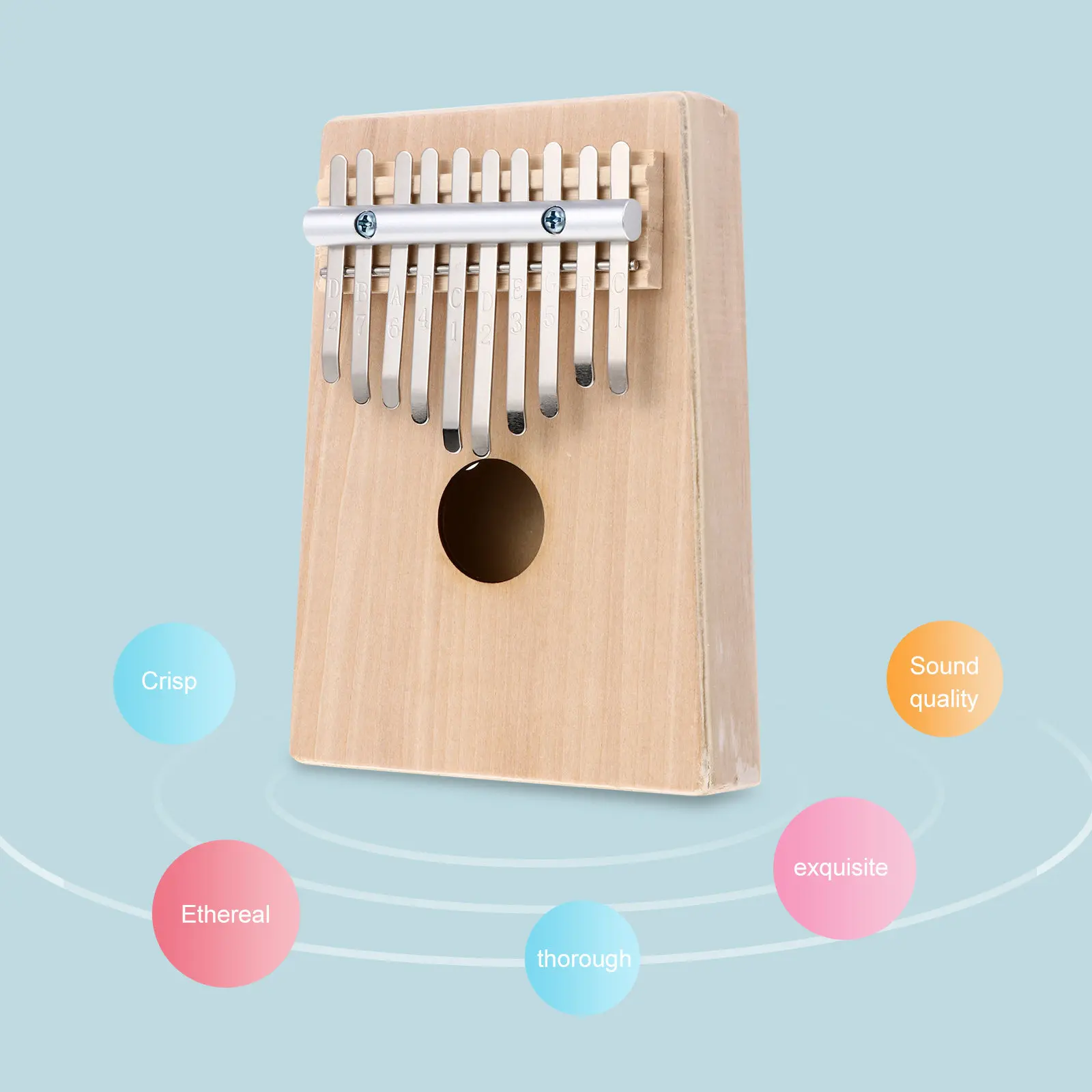 1 Set DIY Thumb Piano Hand Painted 10 Keys Musical Instrument Kids Painting Graffiti Creative Drawing Kalimba Finger Piano