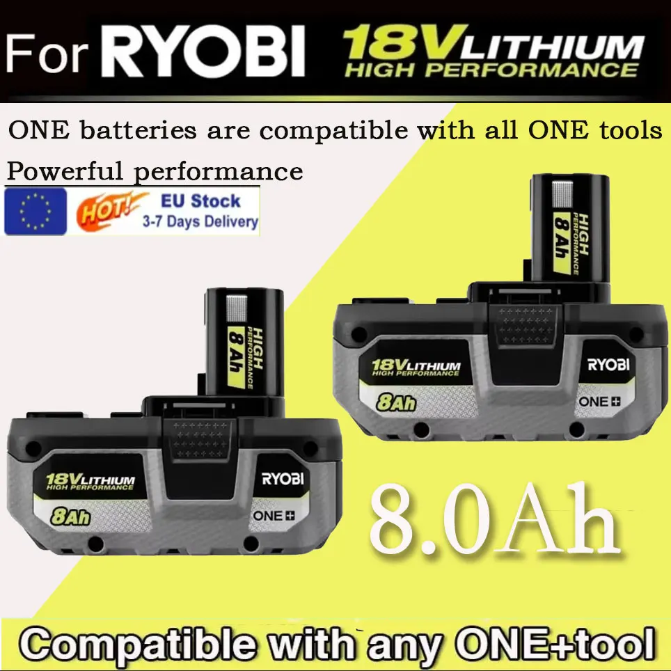Pour batterie au lithium haute performance RYOBI 18V à faible auto-décharge, adaptée à tous les outils P104, P107 P108 P109 RB18L20