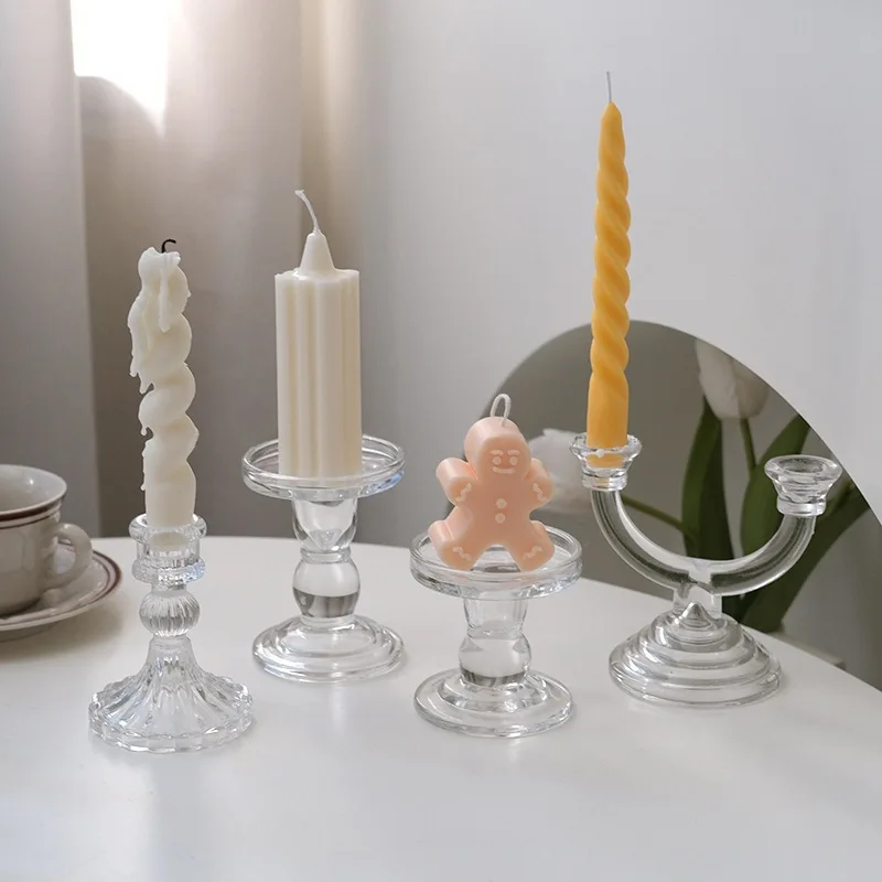 Römischer Luxus Französischer Vintage Kristall Kerzenhalter Glas Aromatherapie Candlelight Dinner Hochzeit Fotografie Requisiten Kerzenhalter