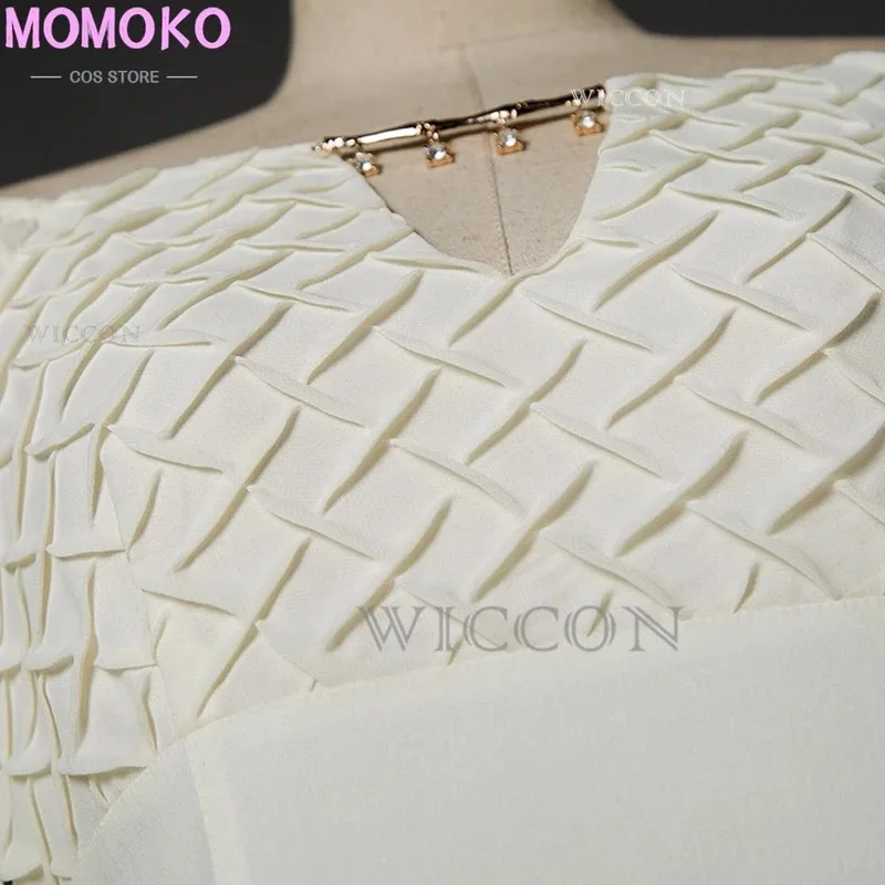 CyBlood and Dragons GoT película Daenerys Targaryen Dargon madre con vestido largo blanco y hermoso disfraz de Cosplay de pelo lleno de S